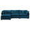 Free Combination Comfy Upholstery Modular Oversized L Shaped Sectional Sofa with Reversible Ottoman, Blue Chenille W714S00317