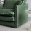 Comfy Deep Single Seat Sofa Upholstered Reading Armchair Living Room Chair Green Chenille Fabric, 1 Toss Pillow W714S00323