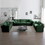 3 Piece Sofa Set Oversized Sofa Comfy Sofa Couch, 2 Pieces of 2 Seater and 1 Piece of 3 Seater Sofa for Living Room, Deep Seat Sofa Green Chenille W714S00335