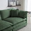 Mid-Century Couch 3-Seater Sofa with 2 Armrest Pillows and 3 Toss Pillows, Couch for Living Room Green Chenille W714S00336
