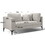 Luxury Modern 2 Seater Couch for Living Room, Fabric Couch with Removable Sofa Cushions and Reverible Armes, Stable Metal Legs, 2 Pillows and 1 Back Cushion, Texture Champange W714S00386