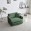 Comfy Deep Single Seat Sofa Upholstered Reading Armchair Living Room Chair Green Chenille Fabric, 1 Toss Pillow W714S00449