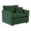 Comfy Deep Single Seat Sofa Upholstered Reading Armchair Living Room Chair Green Chenille Fabric, 1 Toss Pillow W714S00449