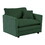 Sofa Set of 3, 1+1+3 Seats Living Room Sofa Set, Accent Chair, Loveseat, and Three-Seat Sofa Modern Style Round Arms 3 Piece Sofa Set, Green Chenille W714S00453