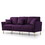 Modern Large Velvet Fabric L-Shape Chaise Lounge Couch Sectional Sofa Eggplant W714S00470