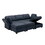 Modular Sectional Sofa Couch Bed with Storage 6 Seater, Sleeper Sofa Bed Couch with Reversible Chaise Ottomans, Adjustable Arms and Backs - Blue