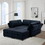 Oversized Modern 6 Seat Upholstered Sofa, Large Sectional Sofa with Storage Seats and Ottomans, Sofa Bed with Thick and Soft Cushions at All Sides, Adjustable Arms and Backs - Blue