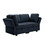 Contemporary Modern Chic Upholstered Fabric Sofa with Storage Seats and Storage Ottomans, 2 Seater Sofa Fabric Couch with Adjustable Arms and Backs for Living Room - Blue