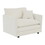 3 Piece Sofa Set with Arm Pillows and Toss Pillows, Sofa Set Include 2- Piece of Arm Chair and One 2-seat Sofa, Space Saving Casual Sofa Set for Living Room, White Chenille W714S00547