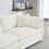 4 - Piece Upholstered Sectional Sofa, 1 - Piece of 2 Seater Sofa and 2- Piece of Ottomans, 2 Seater Loveseat Lounge with Ottomans, White Chenille W714S00553