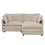 Chenille Two-Seater Sofa with 1 Footrest, 2 Seater L-Shaped Sectional with Ottoman,Loveseat with Ottoman for Small Living Space, Beige Chenille W714S00573