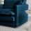 Modern Fabric Loveseat Sofa Couch for Living Room, Upholstered Large Size Deep Seat 2-Seat Sofa with 4 Pillows,Blue Chenille W714S00592