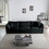 U-Shaped Sectional Sofa w/Reversible Footrest, 5-Seater Convertible Corner Couch with 2 Ottomans,Modern Minimalist Soft Sofa & Couch for Living Room, Black Chenille W714S00630