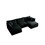 U-Shaped Sectional Sofa w/Reversible Footrest, 5-Seater Convertible Corner Couch with 2 Ottomans,Modern Minimalist Soft Sofa & Couch for Living Room, Black Chenille W714S00630