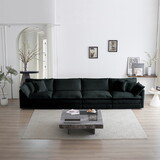 Free Combination Modular Sofa Free,4 Seater Sofa Comfy Chenille Fabric,Sectional Sofa Couch,Black Chenille W714S00632