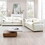 Modern Living Room Sofa Two-Piece Set, Suitable for Living room and Bedroom Sofa Set, Consists of two pieces of 2 Seater Sofa,White Corduroy W714S00685