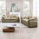 Modern Living Room Sofa Two-Piece Set, Suitable for Living room and Bedroom Sofa Set, Consists of two pieces of 2 Seater Sofa,Camel Corduroy W714S00712