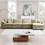 Corduroy Sofa Modern Upholstered 4 Seater with with 1 Footstool Corduroy Fabric Sofa,Office Living Room Apartment Comfort Sofa, Easy to assemble with 2 Arm Pillows and 4 Throw Pillows W714S00721