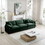 Mid-Century Modern 3-Seater Sectional Sofa with 2 Arm Pillows and 3 Throw Pillows,Green Corduroy Fabric W714S00735