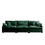 Mid-Century Modern 3-Seater Sectional Sofa with 2 Arm Pillows and 3 Throw Pillows,Green Corduroy Fabric W714S00735