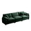 Mid-Century Modern 3-Seater Sectional Sofa with 2 Arm Pillows and 3 Throw Pillows,Green Corduroy Fabric W714S00735