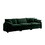 Mid-Century Modern 3-Seater Sectional Sofa with 2 Arm Pillows and 3 Throw Pillows,Green Corduroy Fabric W714S00735