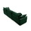 Mid-Century Modern 3-Seater Sectional Sofa with 2 Arm Pillows and 3 Throw Pillows,Green Corduroy Fabric W714S00735