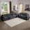 Modern Fabric Living Room Sofa Two Piece Set, Two 2-Seater Sofas with 8 Cushion Upholstery Large Deep Seat Recliner, Grey Corduroy Fabric W714S00833