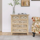 Hand-Carved Accent Drawer with 5 Drawers - Traditional Craftsmanship and Functionality Combined W716115461
