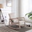 Solid wood linen fabric antique white wash painting rocking chair with removable lumbar pillow W72835728