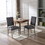 Mid-Century Wooden Frame Linen Fabric Tufted Upholstered Dining Chair,Set of 2,Grey W72854345