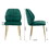 Modern Dining Chair Set of 2, Woven Velvet Upholstered Side Chairs with Barrel Backrest and Gold Metal Legs, Accent Chairs for Living Room Bedroom,Green W72854346