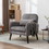 Accent chair, KD solid wood legs with black painting. Fabric cover the seat. with a cushion. W72865877