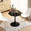 31.50"Octagonal Coffee Table with Printed Black Marble Table Top,Metal Base, for Dining Room, Kitchen, Living Room W757126159