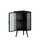 22.25" Floor Coner Cabinet with Tempered Glass Door & Storage Shelves for Bathroom, Living Room, Bedroom (Black) W757130158