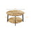 31.5 "Round Coffee Table, Stand Wooden Double Layer Coffee Table with Open Storage Space and Metal Table Legs for Living Room, Bedroom W757138624