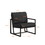 Modern Fashion PU Leather Feature Armchair with Metal Frame Extra-Thick Padded Backrest and Seat Cushion, for Living Room,Bedroom, Office, Studio, Black W757140898