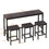 Modern Design Kitchen Dining Table,Pub Table,Long Dining Table Set with 3 Stools,Easy assembly,Dark Brown W75767952