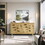 59.84"Modern 4-Door Cabinet with Rattan Decorative Doors, for Bedroom, Living Room, Office, Easy assembly, Natural W757P144010