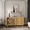 59.84"Modern 4-Door Cabinet with Rattan Decorative Doors, for Bedroom, Living Room, Office, Easy assembly, Natural W757P144010