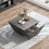 33.46" Exquisite Ladder-Shaped Coffee Table for Office, Dining Room and Living Room,Gray W757P145918