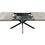 55.11" -70.86"Retro Rectangular Stretch Dining Table, Grey Carole Top with Black Embossed Center Plate, Black Fine Sand Cross Iron Foot Base Dining Table, with Storage Box. W757P147832