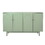 Stylish and Functional 4-Door Intaglio Storage Cabinet with Pine Legs, Solid Wood Pulls and MDF, for Living Room Bedroom,and Kitchen,Mint Green