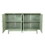 Stylish and Functional 4-Door Intaglio Storage Cabinet with Pine Legs, Solid Wood Pulls and MDF, for Living Room Bedroom,and Kitchen,Mint Green