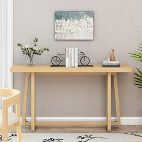 59.84" Long Console Table, Stylish Rectangular Entryway Table, Sturdy Construction Hall Table, Sofa Table for Entrance, Hallway, Living Room, Bed Room and Office, Wood color, Natural