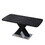Modern Square Dining Table,Stretchable,Printed Black Marble Table Top+MDF X-Shape Table Leg with Metal Base W757S00012