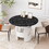42.12"Modern Round Dining Table with Printed Black Marble Table Top for Dining Room, Kitchen, Living Room,Black+White W757S00014