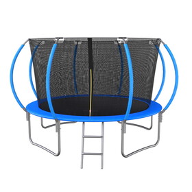 12 Ft Trampoline Pumpkin-Style Safety Net With Basketball Hoop W758126904