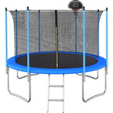 12 Ft Trampoline Inside Safety Net With Basketball Hoop W758126942