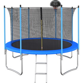 10 Ft Trampoline Inside Safety Net With Basketball Hoop W758127469